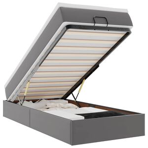 vidaXL osmannisk sengeramme med madras 80x200 cm kunstl&aelig;der gr&aring;