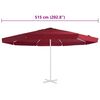vidaXL udskiftningsdug til parasol 515 cm bordeaux