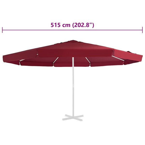 vidaXL udskiftningsdug til parasol 515 cm bordeaux