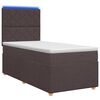 vidaXL Boxmadras med topmadras M&oslash;rk Brun 80 x 200 cm Stof