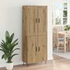 vidaXL Highboard Artisan Egetr&aelig; 69,5 x 34 x 180 cm Konstrueret tr&aelig;