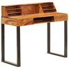 vidaXL skrivebord massivt akacietr&aelig; og st&aring;l 110 x 50 x 94 cm