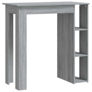vidaXL barbord m. hylde 102x50x103,5 cm konstrueret tr&aelig; gr&aring; sonoma-eg