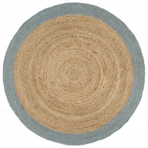 vidaXL h&aring;ndlavet t&aelig;ppe med olivengr&oslash;n kant jute 240 cm