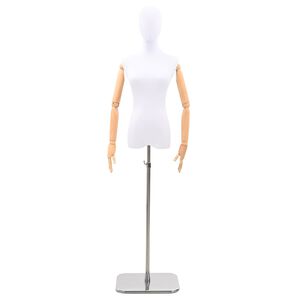 vidaXL Justerbar mannequin 165-213 cm med base Kvinde PP Hvid