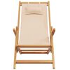 vidaXL strandstole 2 stk. foldbar stof og massivt tr&aelig; beige