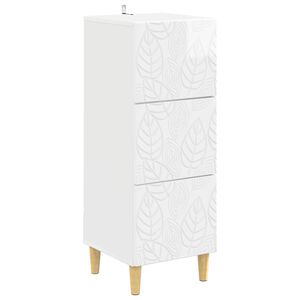 vidaXL Skuffeskab Hvid h&oslash;jglans 33 x 34,5 x 90 cm Konstrueret tr&aelig;