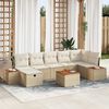 vidaXL Havesofa S&aelig;t med pude 8 pcs Beige Poly rattan