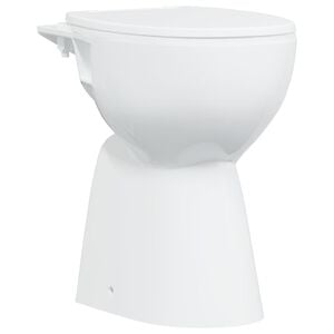vidaXL kantfrit toilet 7 cm ekstra h&oslash;jde soft close keramik hvid