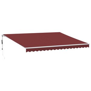 vidaXL markise med LED-lys 450x350 cm automatisk betjening bordeaux