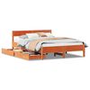 vidaXL sengeramme uden madras 120x190 cm massivt fyrretr&aelig; gyldenbrun