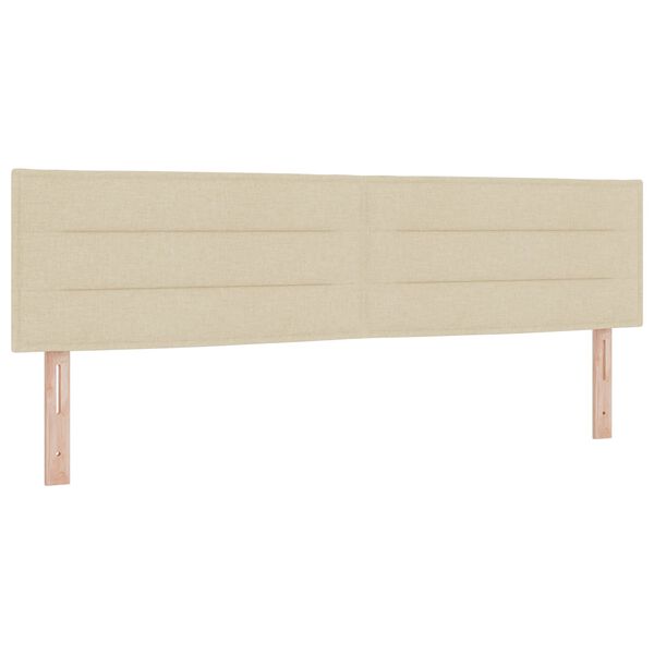 vidaXL LED sengegavl med LED -strimmellys Creme 180 cm Polyester