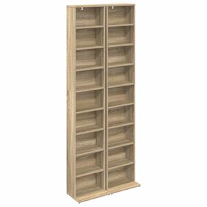 vidaXL CD Skab 2 stk. Sonoma-eg 33 x 23,5 x 175 cm Konstrueret tr&aelig;