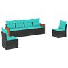 vidaXL havesofas&aelig;t med 6 hynder sort polyrattan