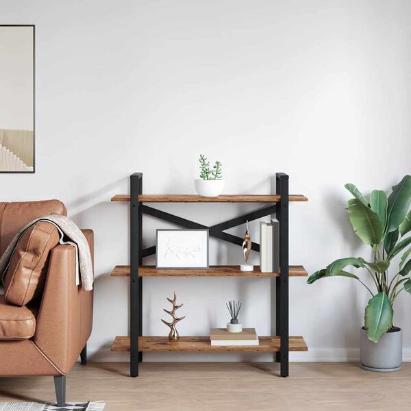 vidaXL Bogreol Gammelt tr&aelig; 100 x 33,5 x 102 cm Konstrueret tr&aelig;