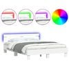 vidaXL sengeramme med sengegavl og LED-lys 140x190 cm sonoma-eg