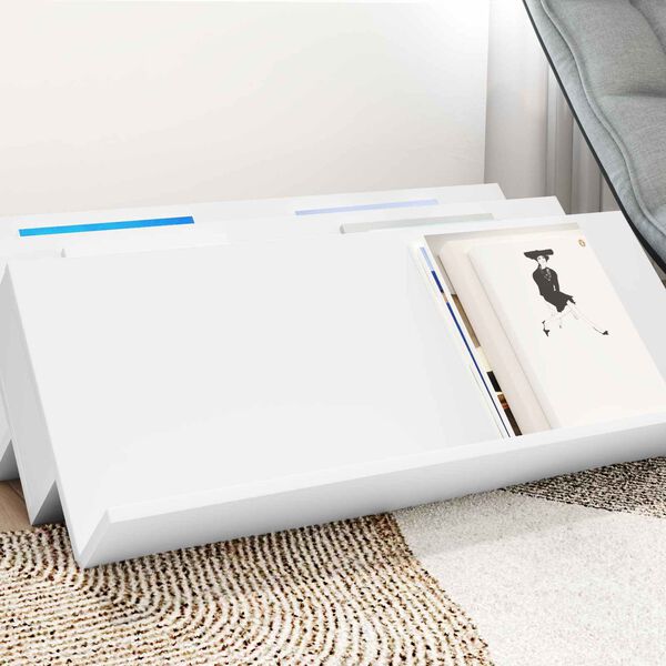 vidaXL Magasin Rack med hylde Hvid 90 x 53 x 28,5 cm Konstrueret tr&aelig;