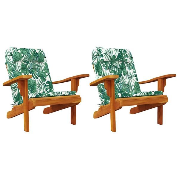 vidaXL Stolehynder Blad 2 pcs Bladmønster 58 x 77 x 4,5 cm Oxford stof