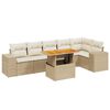 vidaXL sofas&aelig;t til haven 7 dele med hynder polyrattan beige