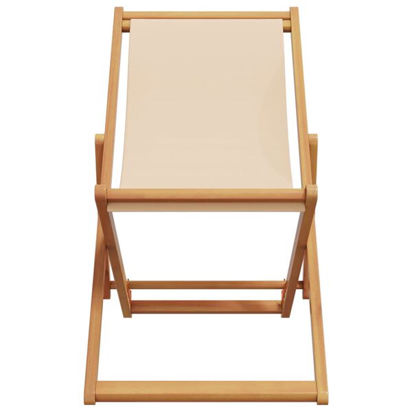 vidaXL strandstole 2 stk. foldbar stof og massivt træ beige