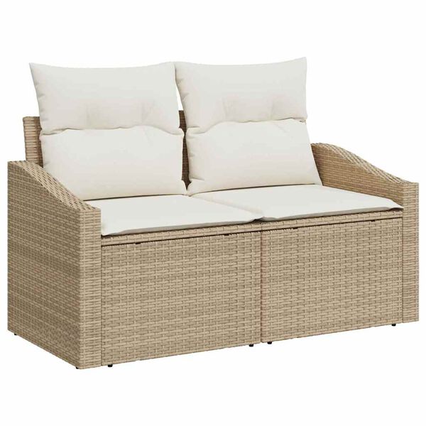 vidaXL Havesofa S&aelig;t 10 pcs Beige Poly rattan