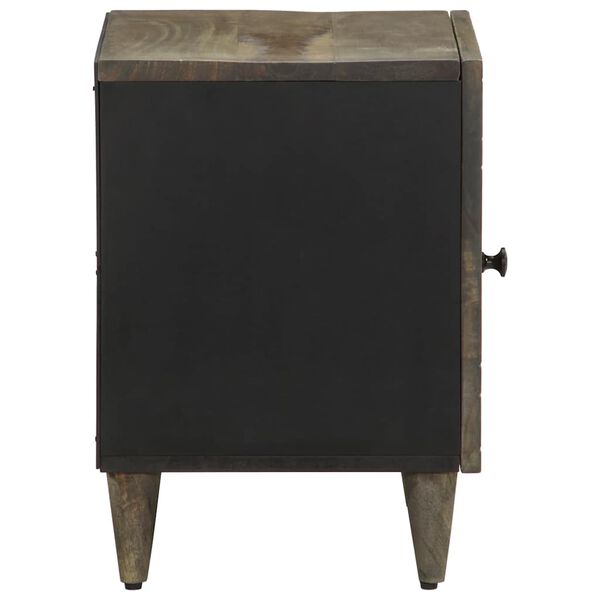 vidaXL sengebord 40x33x46 cm massivt mangotræ lysegrå