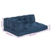 vidaXL Sofa pude 3 pcs Indigo Stof