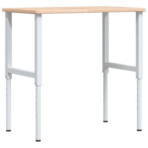 vidaXL arbejdsb&aelig;nk 100x60x(71,5-98) cm massivt egetr&aelig; rektangul&aelig;r