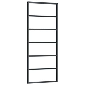 vidaXL skyded&oslash;r 76x205 cm sikkerhedsglas og aluminium sort