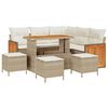 vidaXL Havesofa S&aelig;t 9 stk. 7-Antal s&aelig;der Beige og creme polyrattan