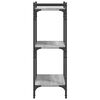 vidaXL bogreol 60x30x86 cm 3 hylder konstrueret tr&aelig; gr&aring; sonoma-eg