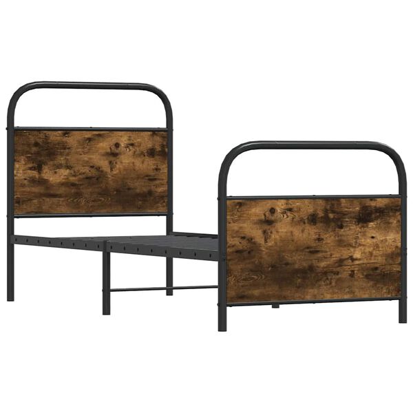 vidaXL sengeramme 80x200 cm uden madras konstrueret træ røget eg