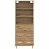 vidaXL Highboard Artisan Egetr&aelig; 69,5 x 32,5 x 180 cm Konstrueret tr&aelig;