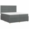 vidaXL Boxmadras med topmadras M&oslash;rkegr&aring; 200 x 200 cm Stof