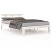 vidaXL sengeramme 120x190 cm Small Double massivt tr&aelig; hvid