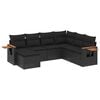 vidaXL sofas&aelig;t til haven 7 dele med hynder polyrattan sort