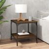 vidaXL sofabord 50x50x40 cm konstrueret tr&aelig; brun egetr&aelig;sfarve