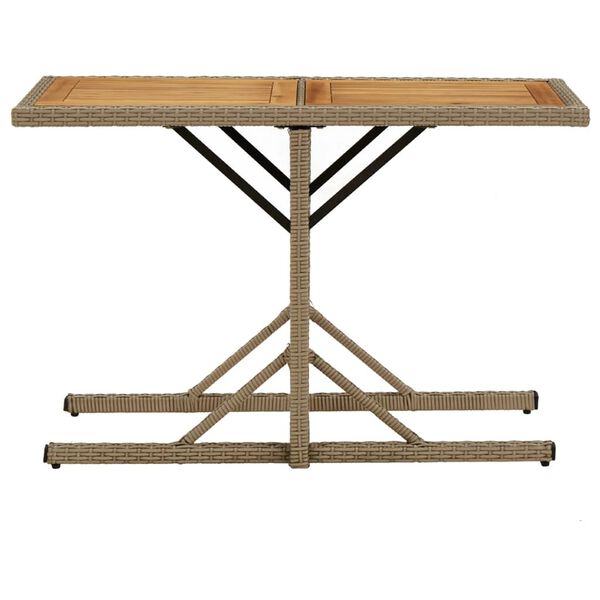 vidaXL havebord massivt akacietræ og polyrattan beige