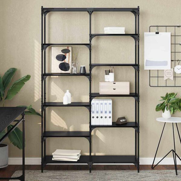 vidaXL Bogreol Sort eg 100 x 32 x 170 cm Konstrueret tr&aelig;