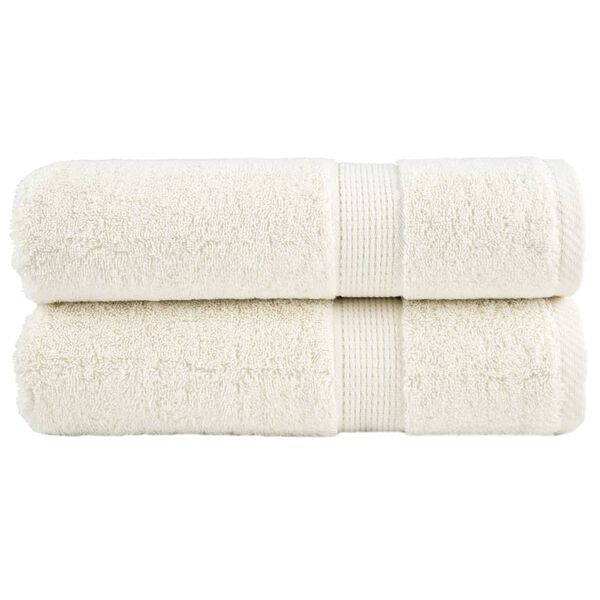 vidaXL h&aring;ndkl&aelig;der SOLUND 2 stk. Premium 70x140 cm 600 g/m2 cremefarvet