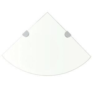 vidaXL hj&oslash;rnehylde med krombeslag klart glas 25x25 cm