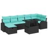 vidaXL Havesofa S&aelig;t 8 stk. Sort polyrattan