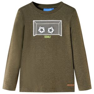 vidaXL Lang&aelig;rmet T-shirt til b&oslash;rn str. 104 kakimeleret