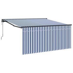 vidaXL Udtr&aelig;kkelig markise Bl&aring; og Hvid 300 x 250 cm