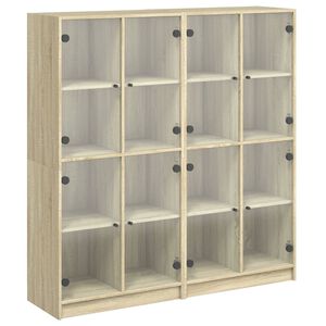 vidaXL bogreol med l&aring;ger 136x37x142 cm konstrueret tr&aelig; sonoma-eg