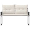 vidaXL Udend&oslash;rs b&aelig;nk med pude Sort og Cremehvid 118 x 55 x 82 cm