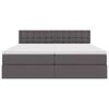 vidaXL Seng med opbevaring og LED med LED Gr&aring; 180 x 200 cm Faux l&aelig;der