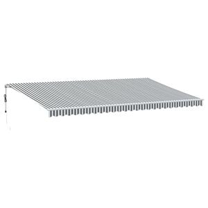 vidaXL markise 600x350 cm automatisk betjening antracitgr&aring; og hvid