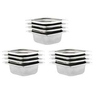 vidaXL gastronorm beholder 12 stk. GN 1/6 65 mm rustfrit st&aring;l