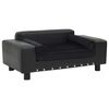 vidaXL hundesofa 81x43x31 cm plys og kunstl&aelig;der sort